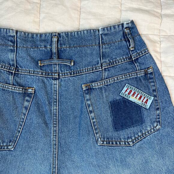 Vintage Forenza 100% Cotton Worn in Pleated High Rise Mom Jeans - 14 - Picture 13 of 13
